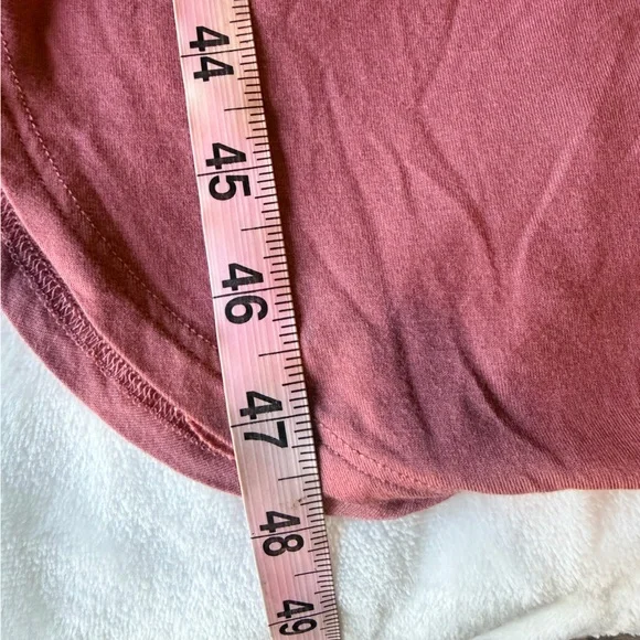 Jolie Dusty Rose Maxi T-Shirt Dress V-Neck Side Slit Made in USA Midi Dress - Picture 8 of 9